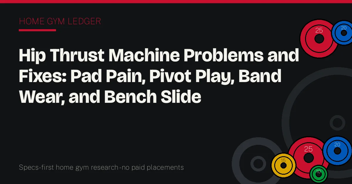 Hip Thrust Machine Problems and Fixes: Pad Pain, Pivot Play, Band Wear, and Bench Slide