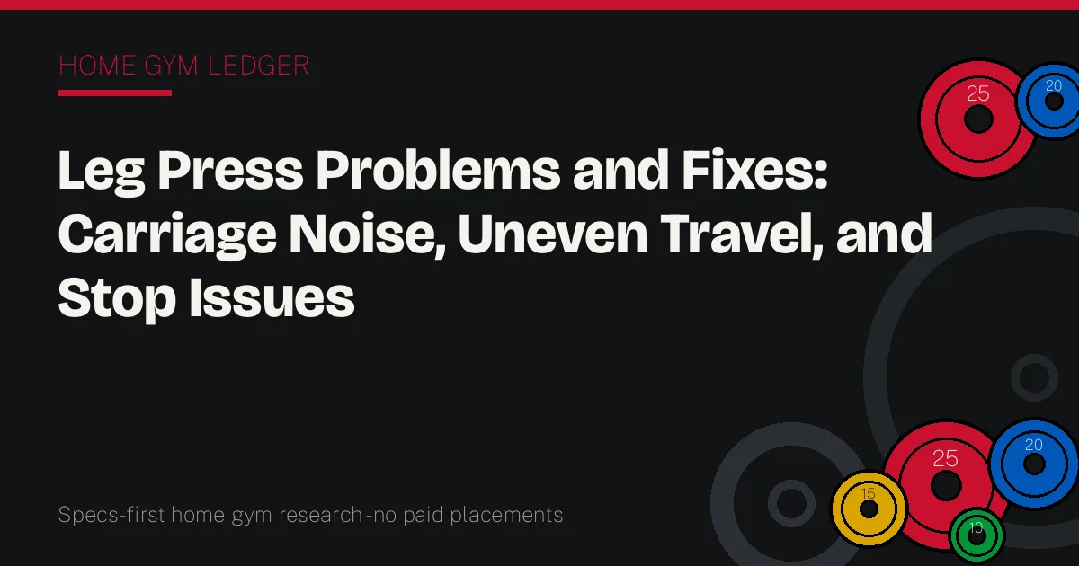 Leg Press Problems and Fixes: Carriage Noise, Uneven Travel, and Stop Issues