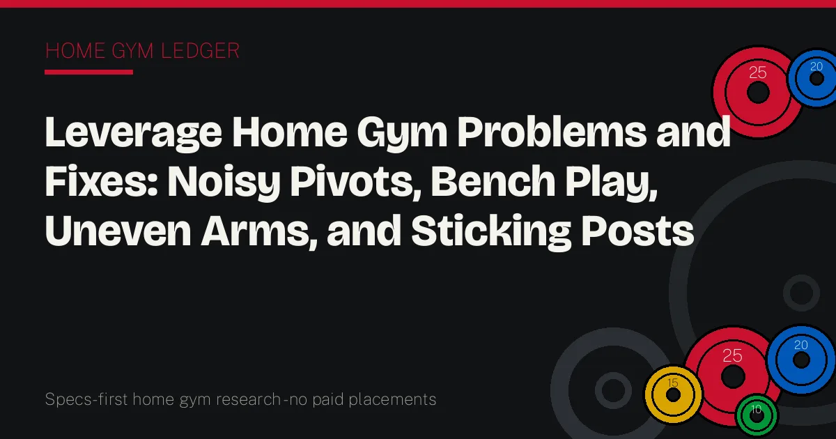 Leverage Home Gym Problems and Fixes: Noisy Pivots, Bench Play, Uneven Arms, and Sticking Posts