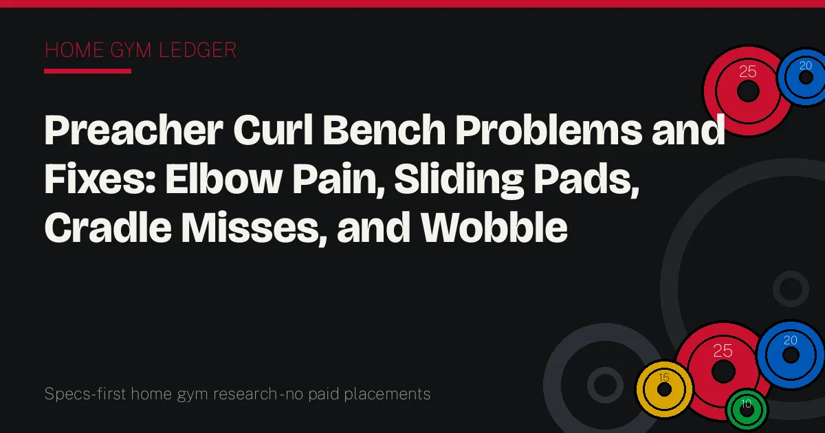 Preacher Curl Bench Problems and Fixes: Elbow Pain, Sliding Pads, Cradle Misses, and Wobble